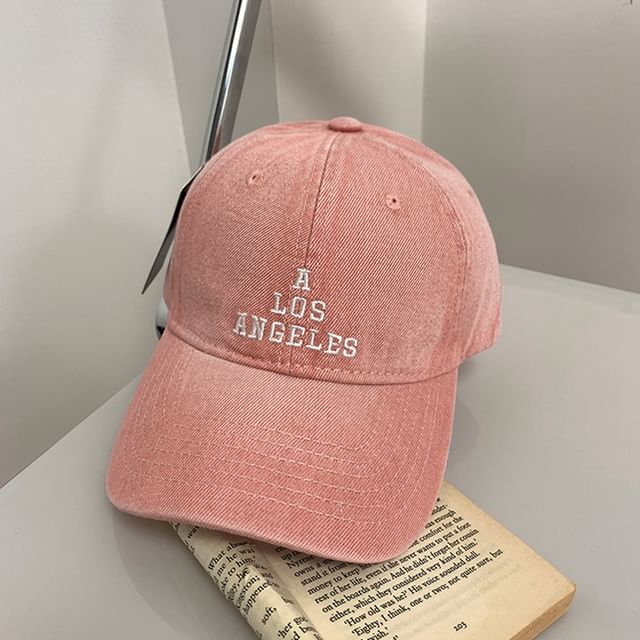 Denim Lettering Baseball Cap Embroidered Washed