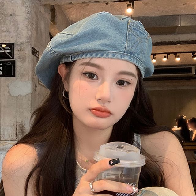 Denim Washed Beret