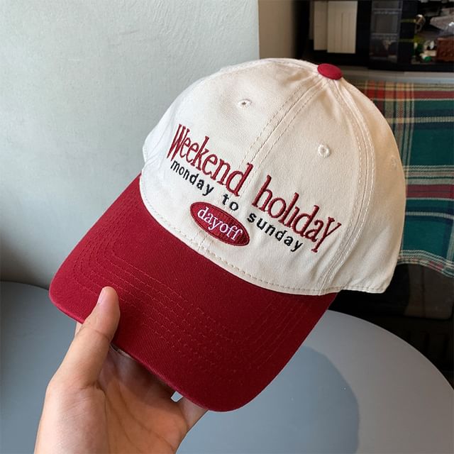 Embroidered Two Lettering Tone Cap Baseball