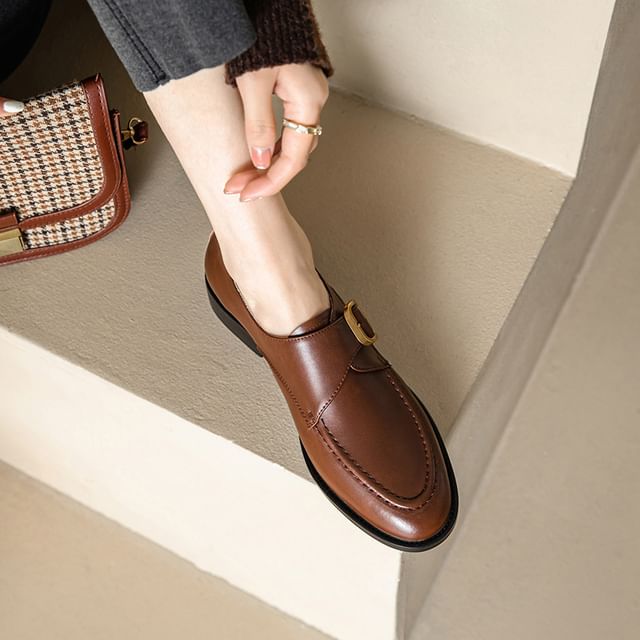 Faux Shoes Monk Strap Leather