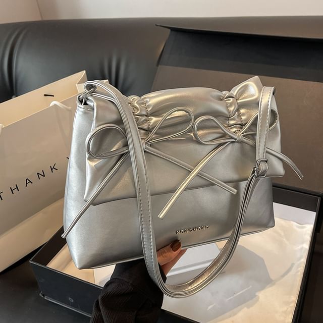 Bag Shoulder Bow Leather Faux