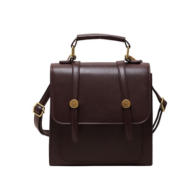 Faux Leather Backpack Flap