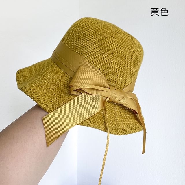 Linen Cotton Hat Bucket Ribbon
