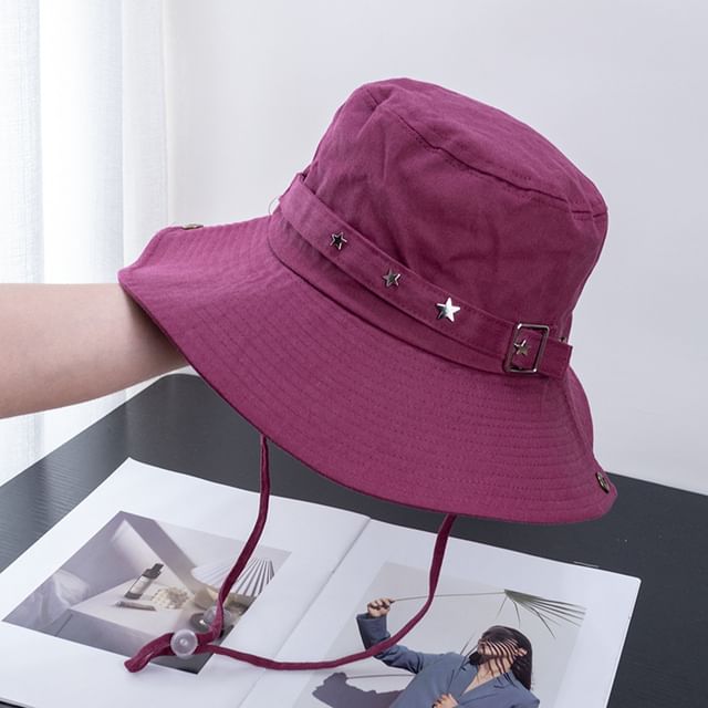 Bucket Plain Buckled Hat