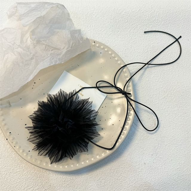 String Floral Choker Fabric