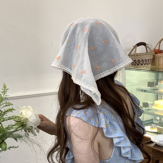 Scarf (Various Head Lace Triangle Embroidered Designs)