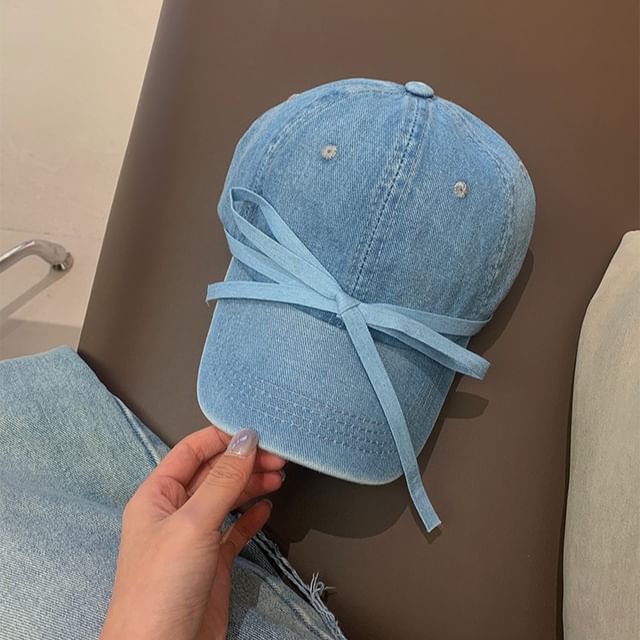 Cap Bow Denim Baseball