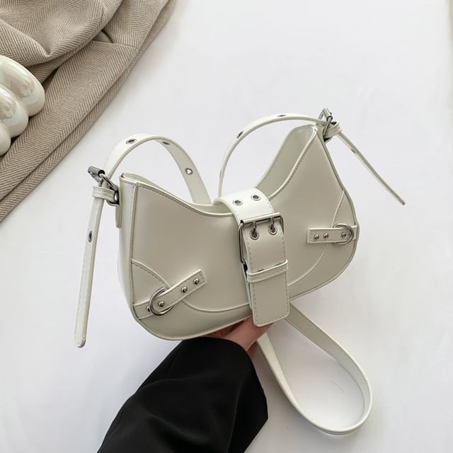 Crossbody Faux Leather Buckled Bag