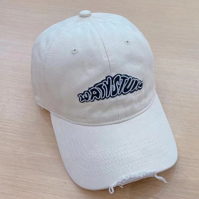 Lettering Embroidered Cap Baseball