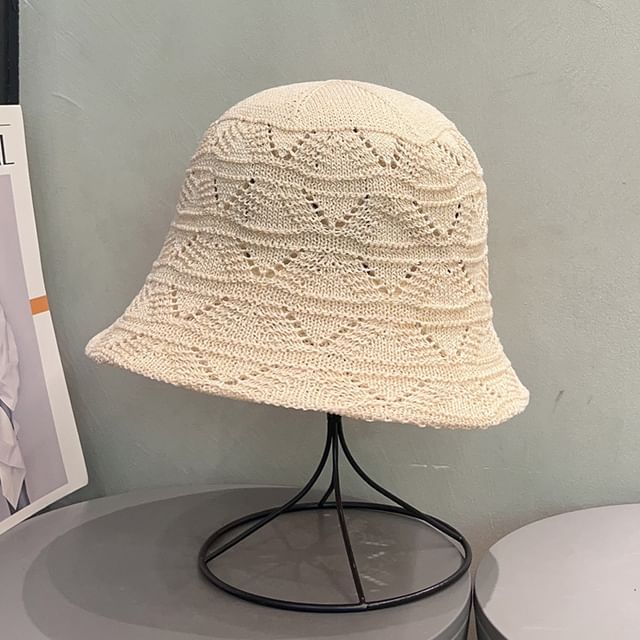 Knit Eyelet Bucket Hat