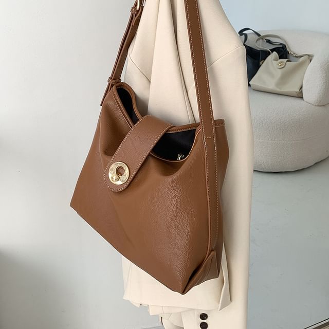 Bag Plain Leather Faux Tote