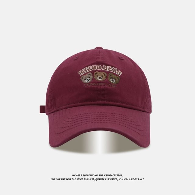 Cap Embroidered Baseball Bear