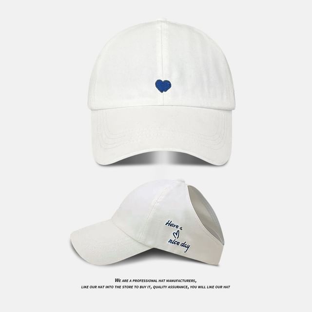 Embroidered Heart Cap Baseball