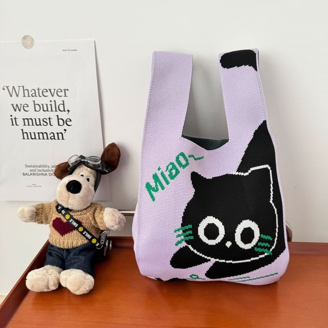Tote Cat Bag Knit