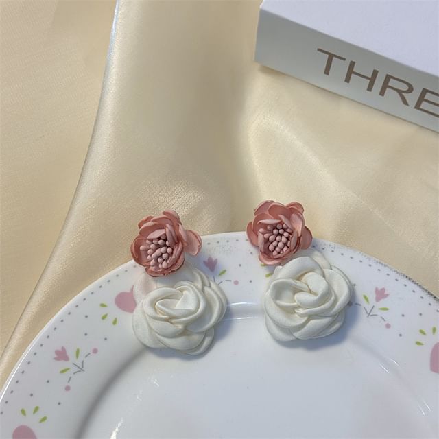 Fabric Floral Drop Earring