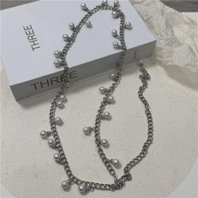 Chain Faux Fringed Pearl Belt Waist