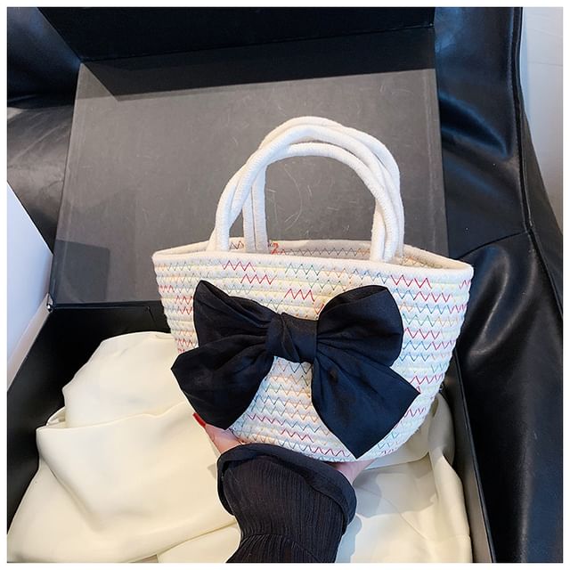Woven Tote Bag Bow