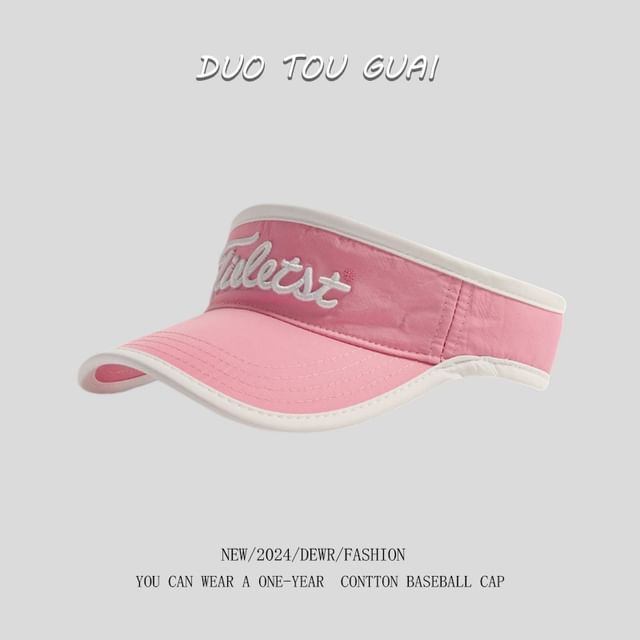 Trim Lettering Embroidered Sun Visor Contrast