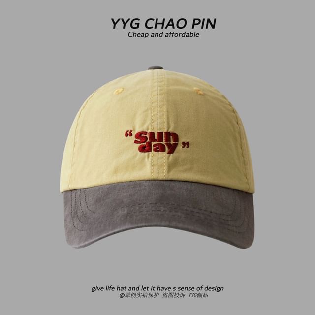 Lettering Tone Baseball Two Cap Embroidered