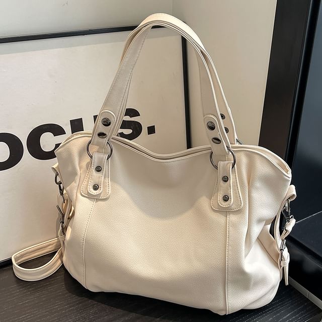 Tote Leather Bag Plain Faux