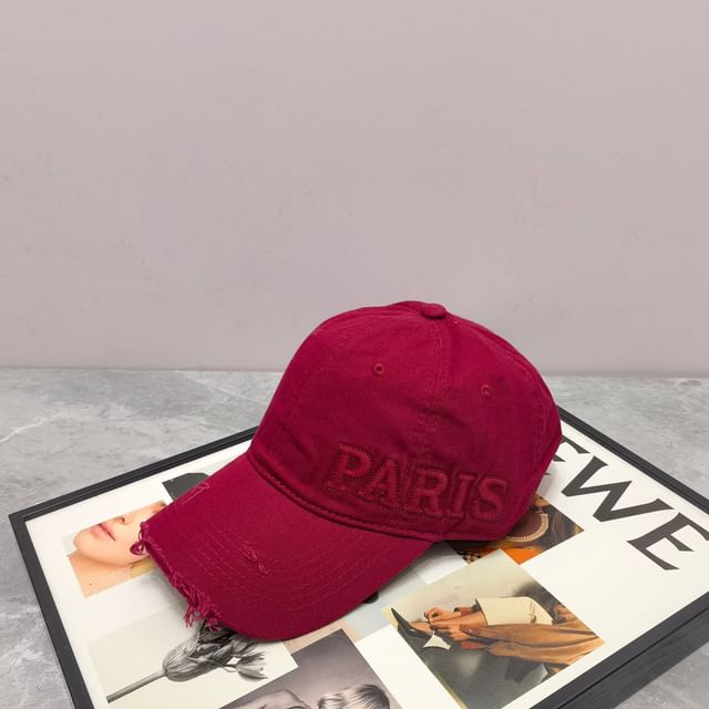 Baseball Cap Lettering Distressed Embossed