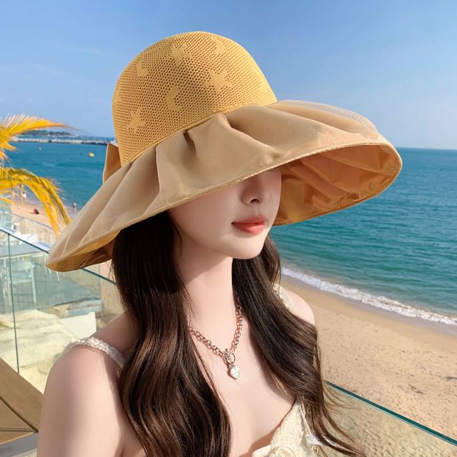 Patterned Hat Sun Ruched