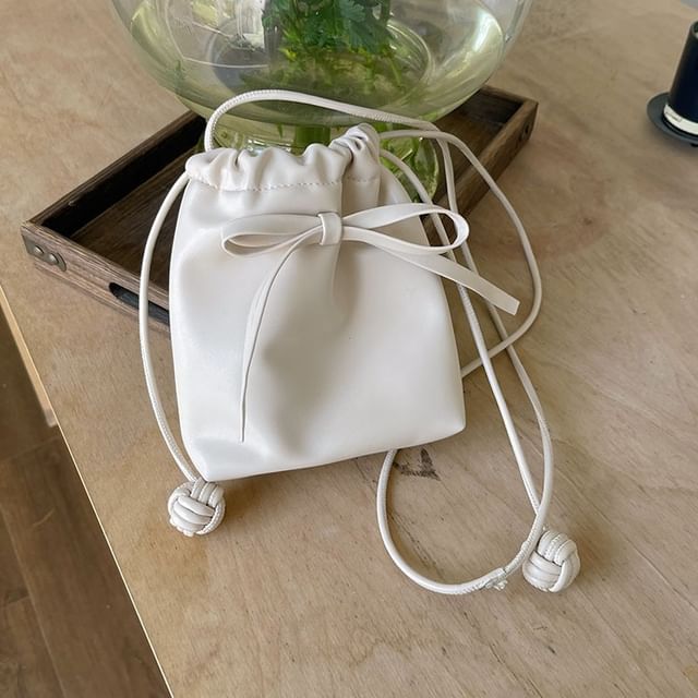 Crossbody Drawstring Bag Bow