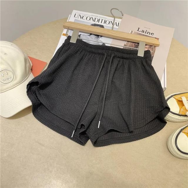 Shorts Plain Waist Drawstring
