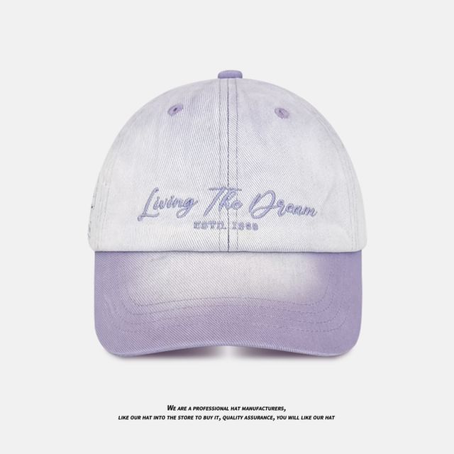 Lettering Cap Denim Embroidered Baseball