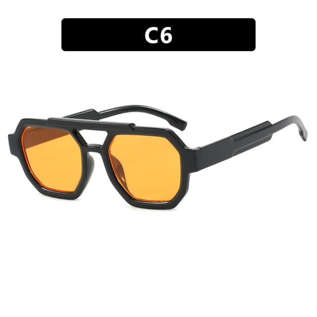 Bridge Plastic Geometric Double Sunglasses