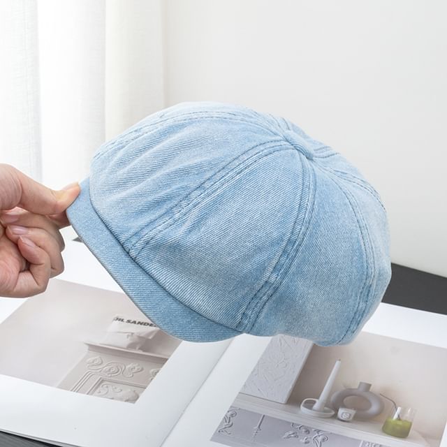Denim Short Brim Cap Newsboy