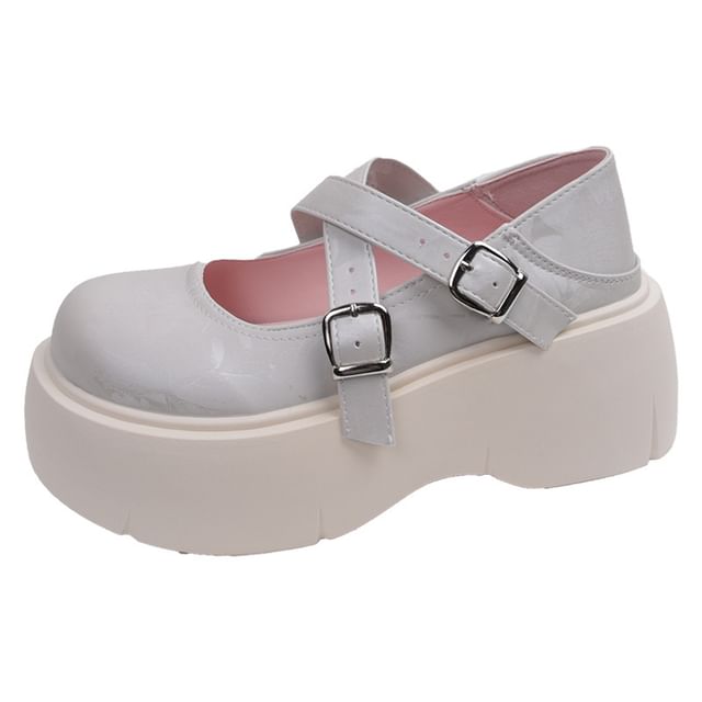 Mary Shoes Jane Platform Strap Cross