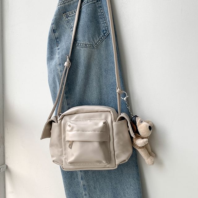 Plain Leather Bag Faux Crossbody