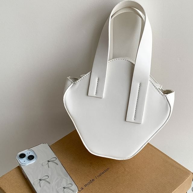 Top Leather Faux Bag Handle Crossbody Plain