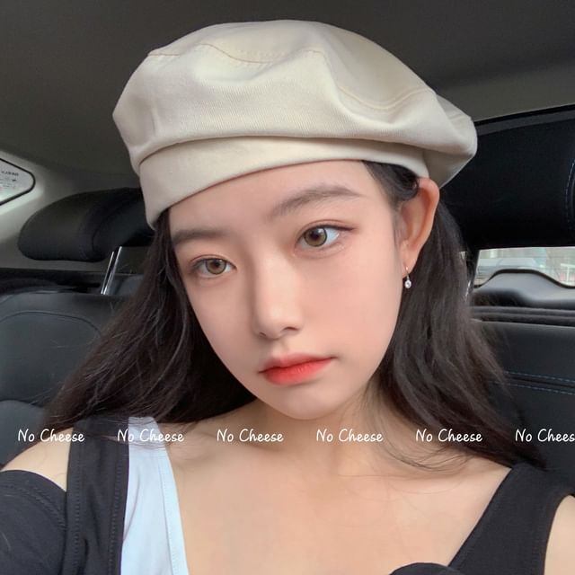 Cap Plain Wool Newsboy