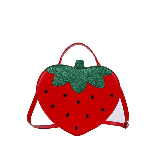Bag Crossbody Leather Strawberry Faux
