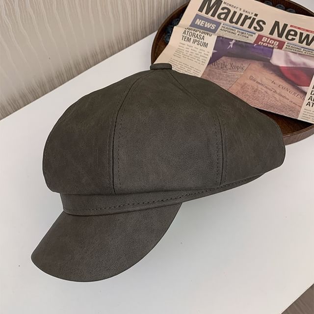 Cap Leather Newsboy Faux