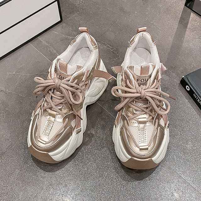 Platform Sneakers Hidden Wedge Panel