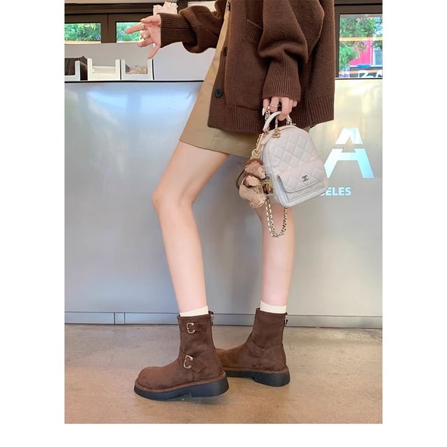 Buckled Faux Suede Boots Designs) (Various