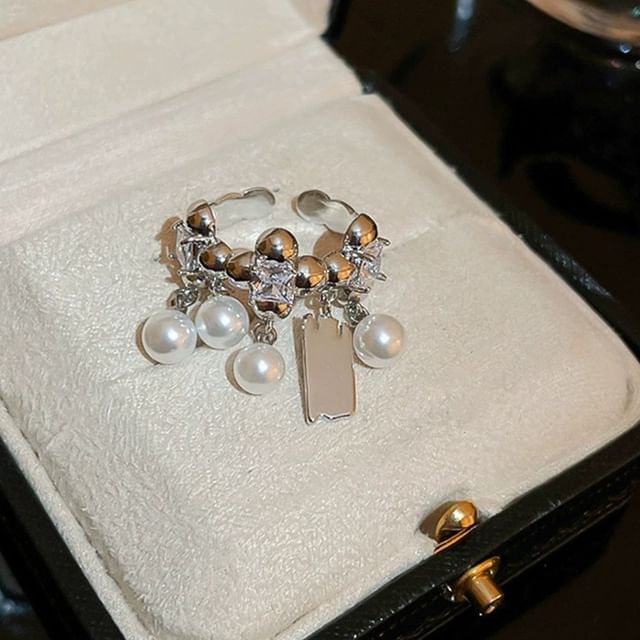 Pearl Ring Rhinestone Freshwater
