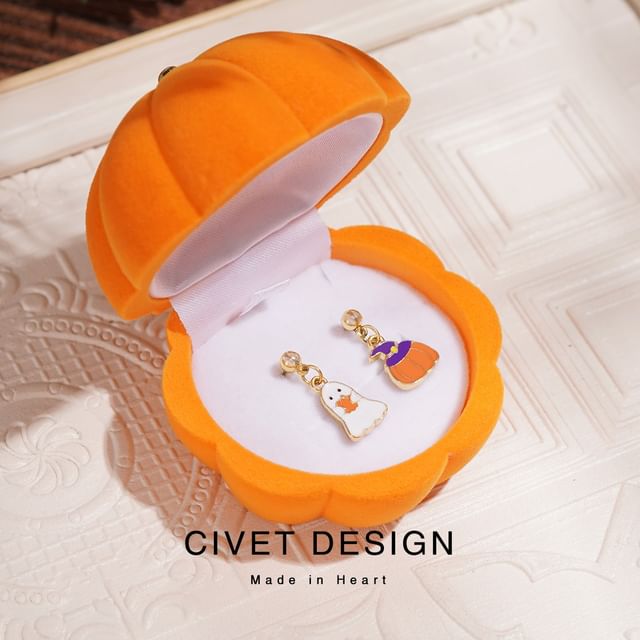 Jewelry Box Pumpkin Phantom Earring + Halloween Velvet