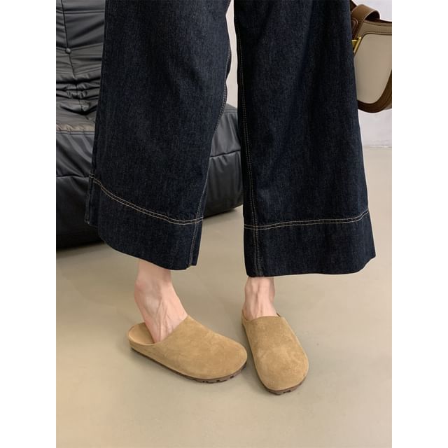Suede Faux Mules