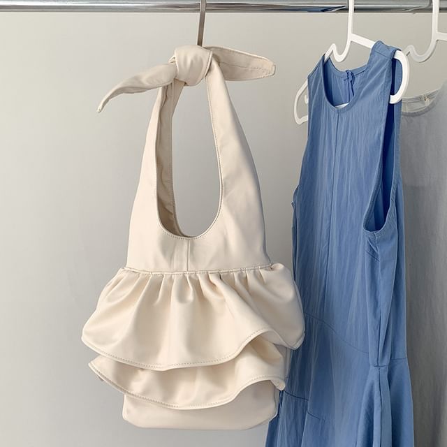 Bag Ruffle Tote Leather Faux