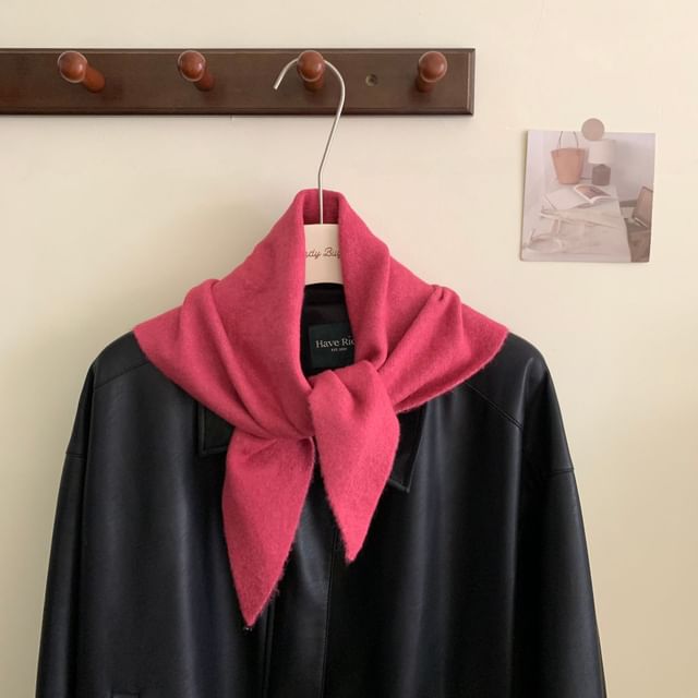 Wool Plain Triangle Scarf