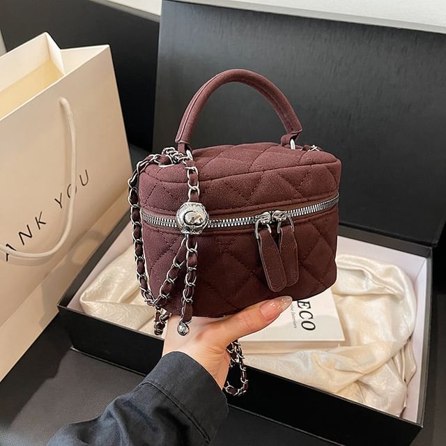 Bag Quilted Strap Bucket Chain