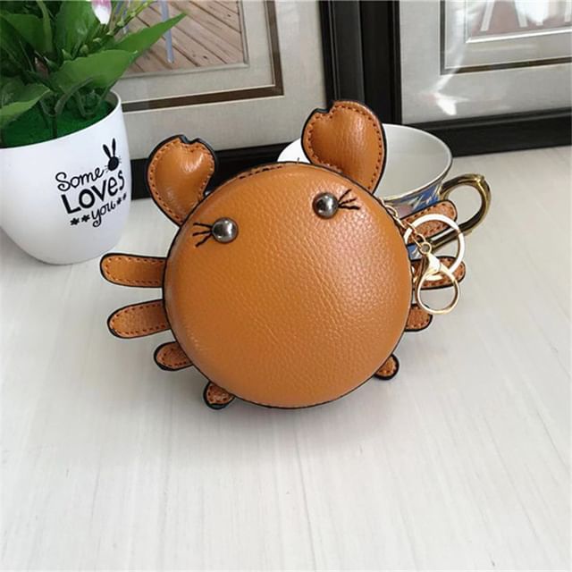 Cartoon Purse Crab Faux Coin Leather