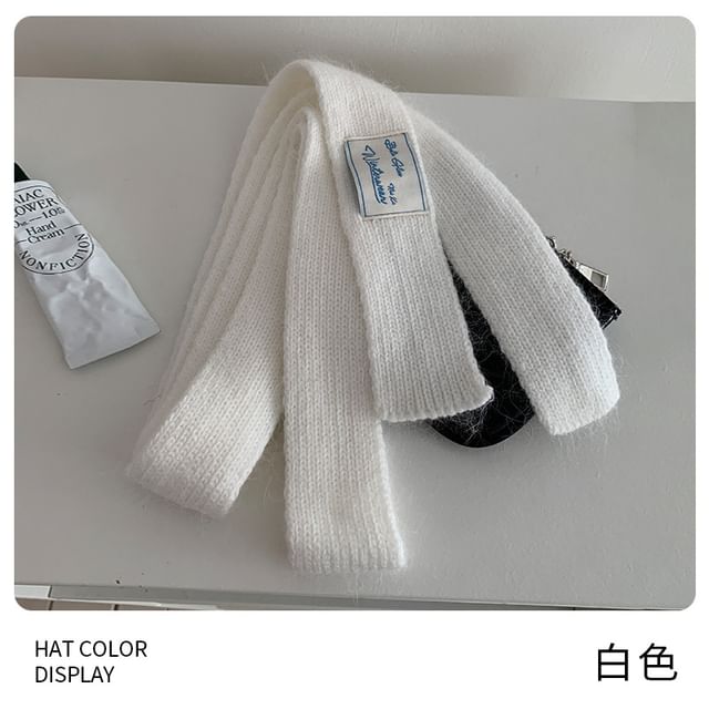 Narrow Scarf Knit Plain
