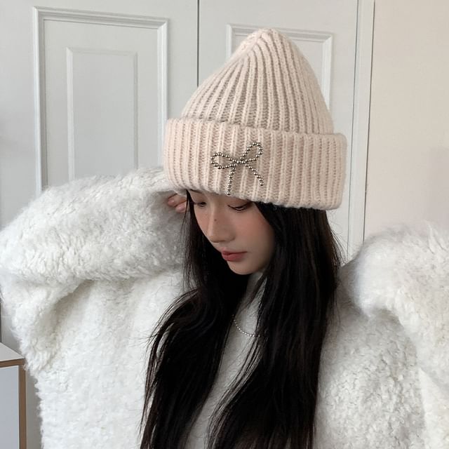 Bow Beanie Beaded