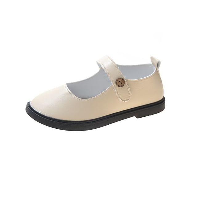 Jane Faux Mary Plain Flats Leather