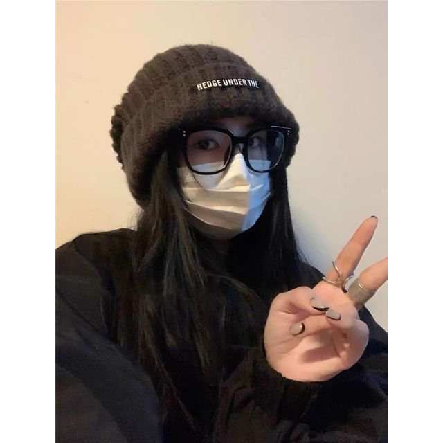 Plain Ribbed Ear Hat Bear / Fluffy Beanie